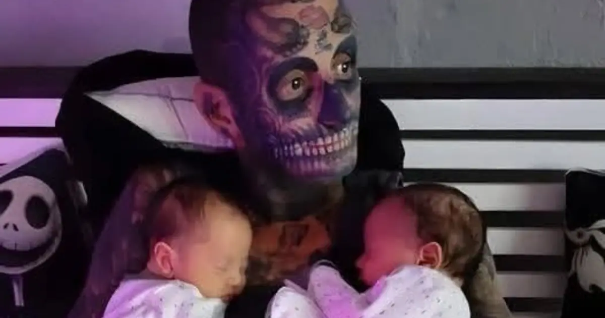 Heavily Tattooed Dad Faces Backlash as Critics Question His Parenting — Then His Wife Reveals the Truth