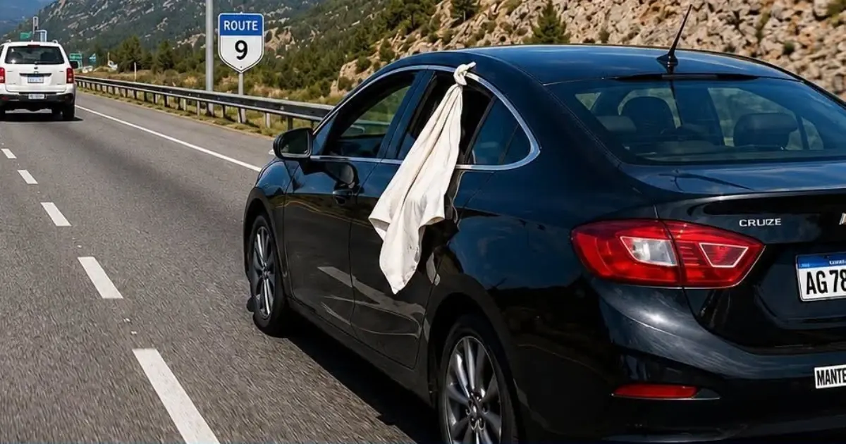 The White Cloth in Car Windows