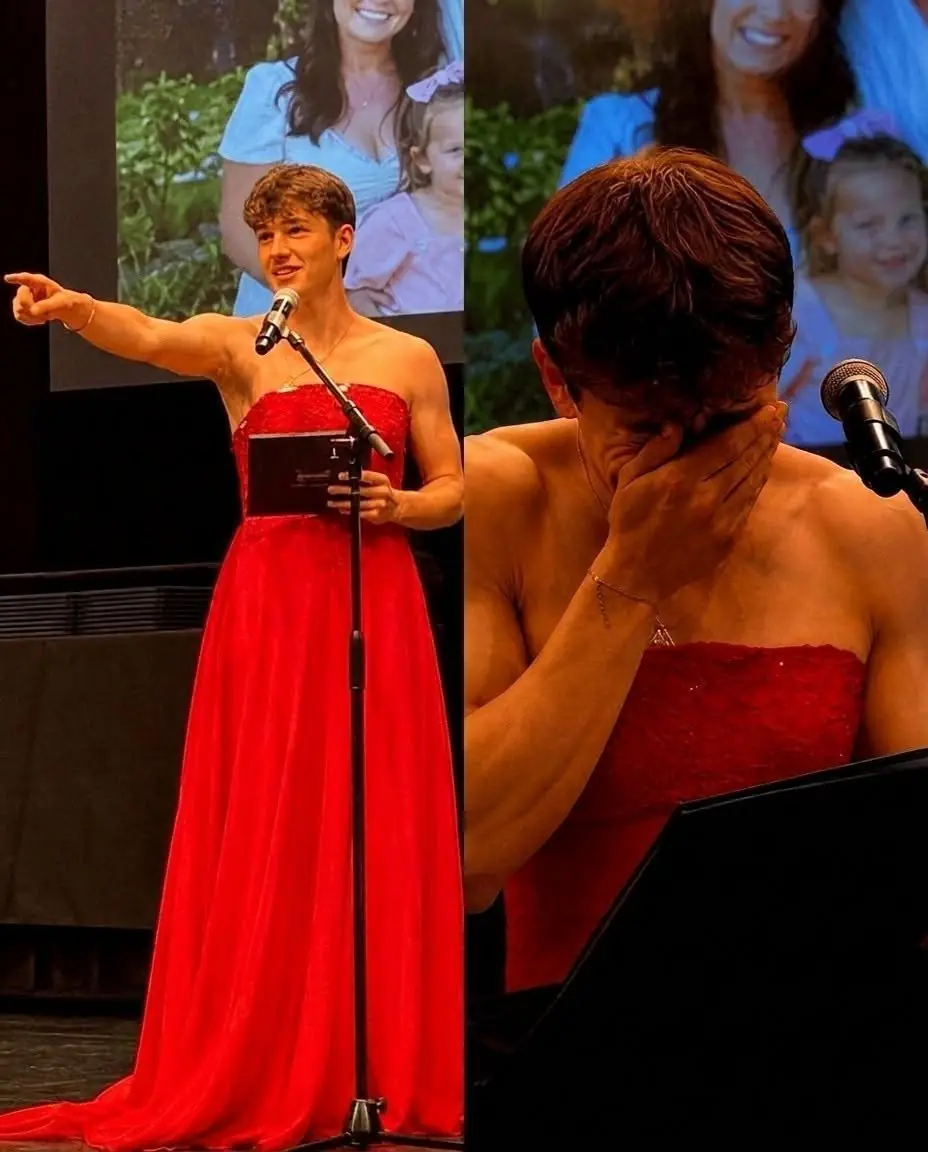 He Walked Across the Graduation Stage in His Late Sister’s Red Dress—What Happened Next Left the Entire Auditorium Silent