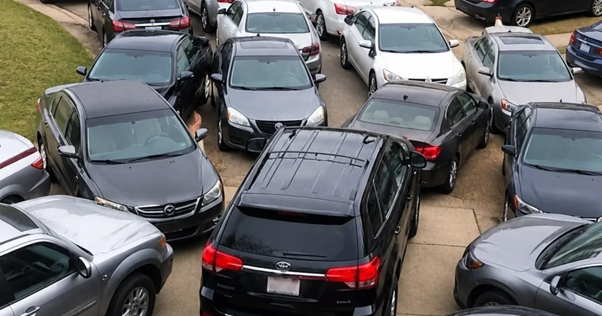 My Neighbor Parked in My Driveway for Six Months — Then One Morning, She Walked Outside and Found 30 Cars Behind Her
