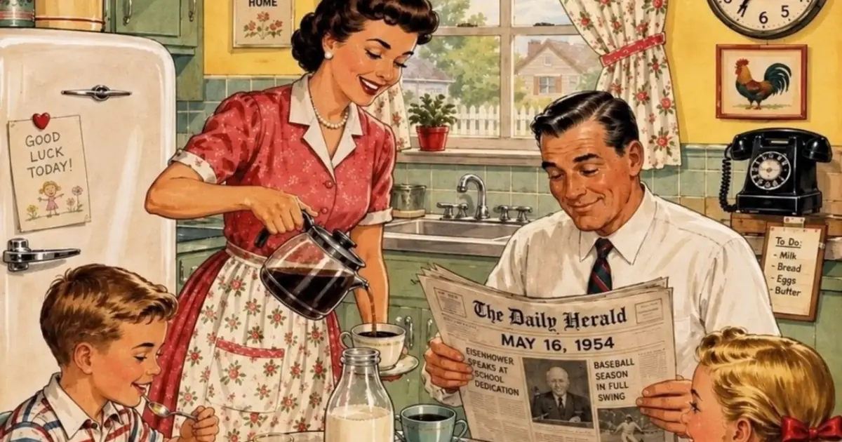 Spot the Error: The Hidden Clue in This “Perfect” 1950s Family Breakfast