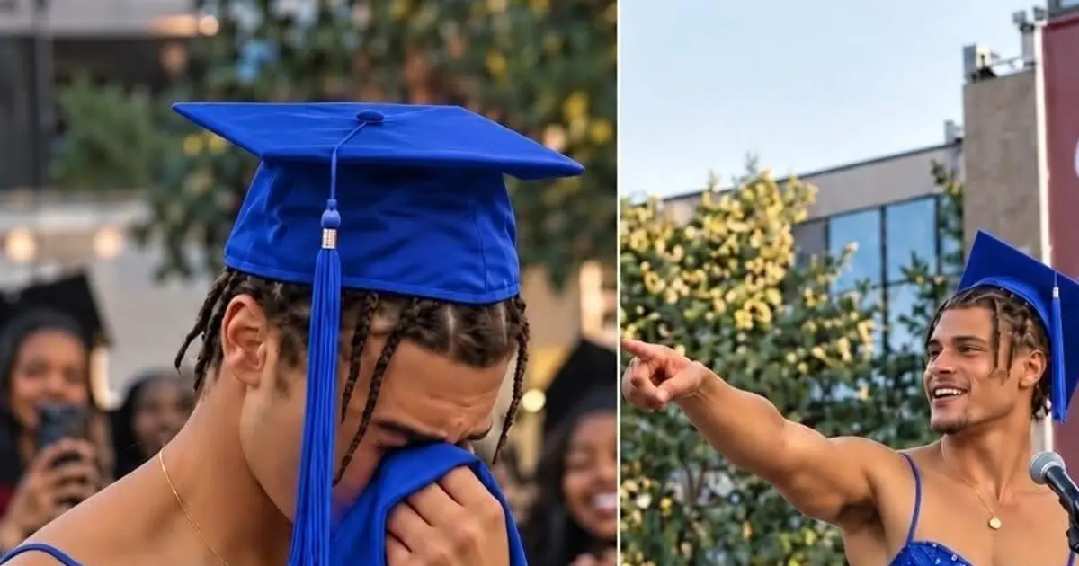 My Son Walked Across the Graduation Stage in a Blue Dress—And Then He Revealed Why