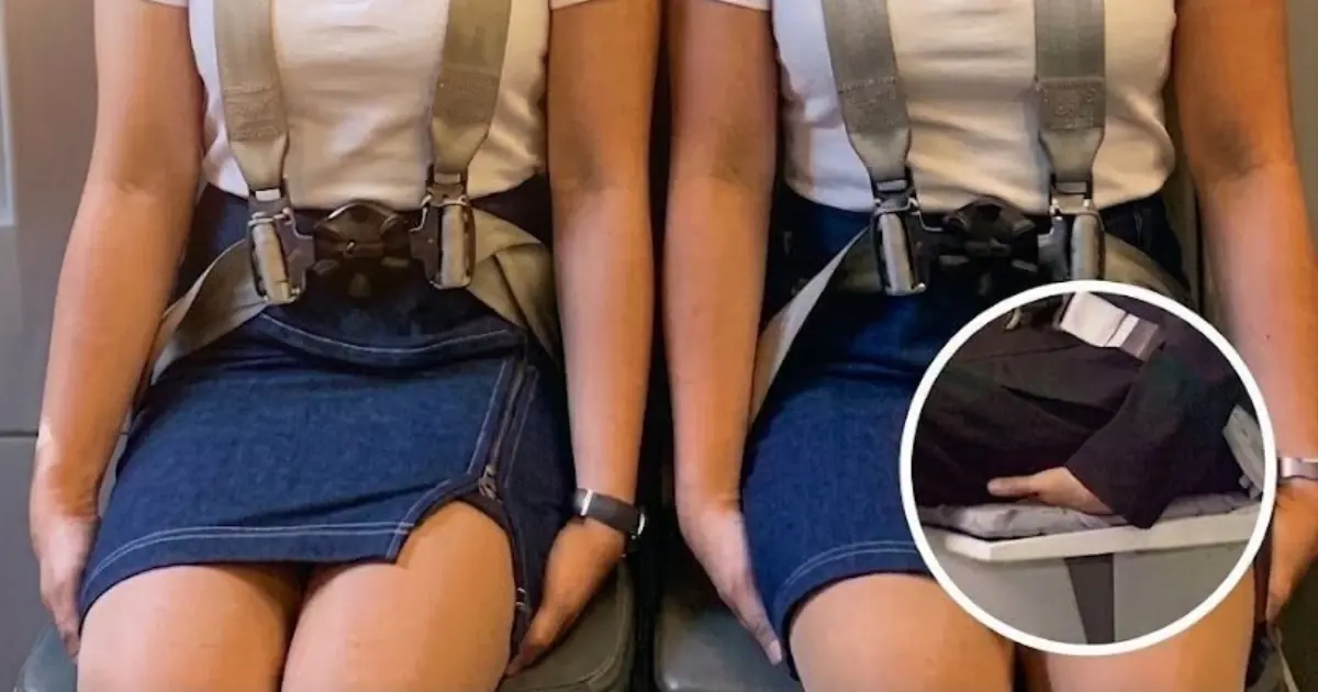 Why You May See Cabin Crew Sitting With Their Hands Tucked Under Their Thighs