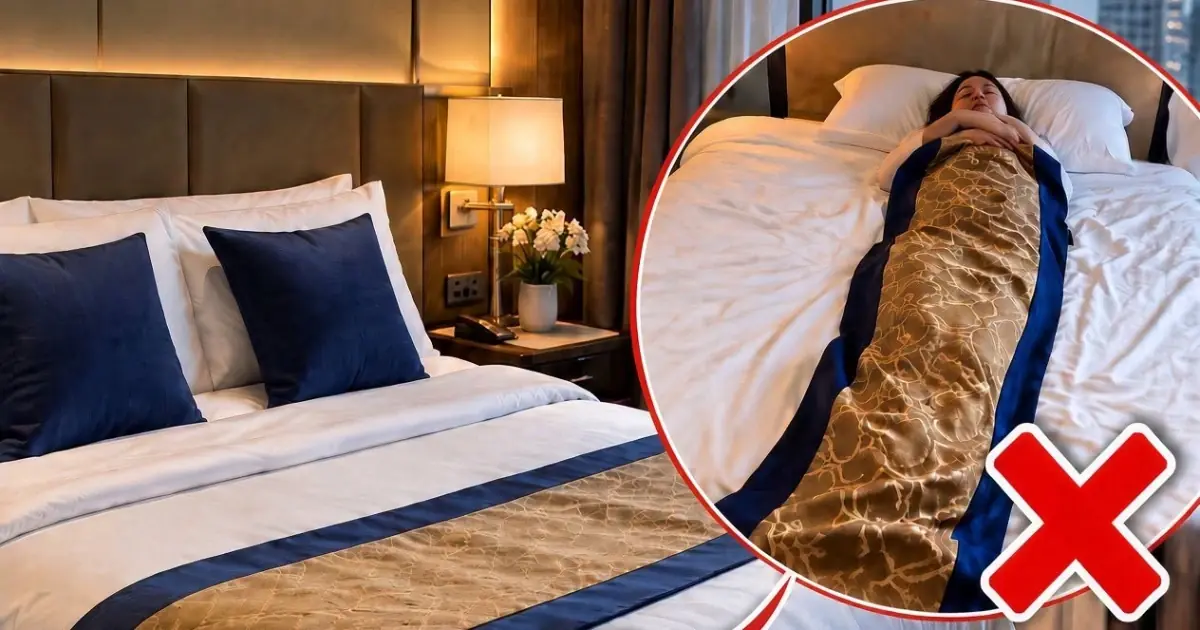 Why Do Hotels Put This Cloth Across the Bed? Most Guests Never Know the Real Purpose