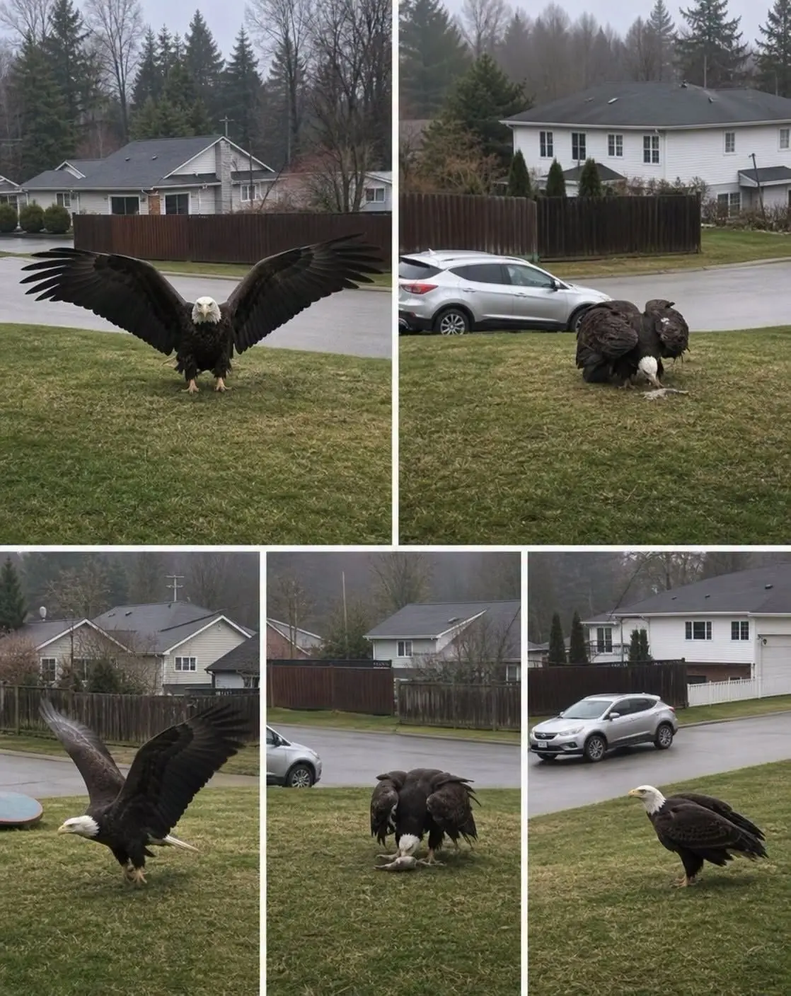 Giant Bald Eagles in a Suburban Yard: The Extraordinary Wildlife Encounter That Made People Look Twice